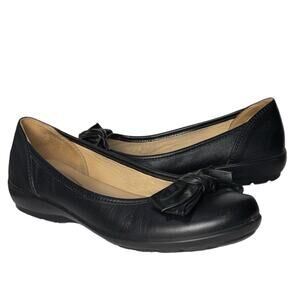 Hotter Jewel Shoes Ballerina Flats woman's size US 8 UK 6 Black Leather